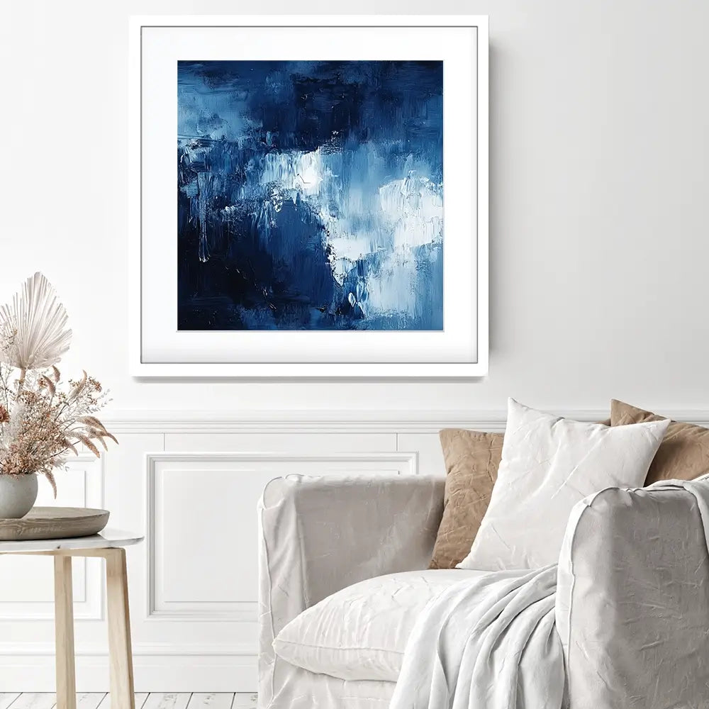 Abstract Blue Square Framed Art Print Abstract Blue Square Framed Art Print wall art product Tanya Ocean