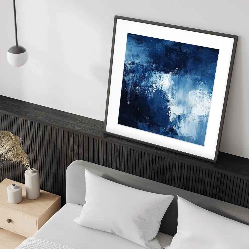 Abstract Blue Square Framed Art Print Abstract Blue Square Framed Art Print wall art product Tanya Ocean