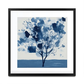Abstract Blue Tree Square Framed Art Print Abstract Blue Tree Square Framed Art Print wall art product Chromatic Storm Studio