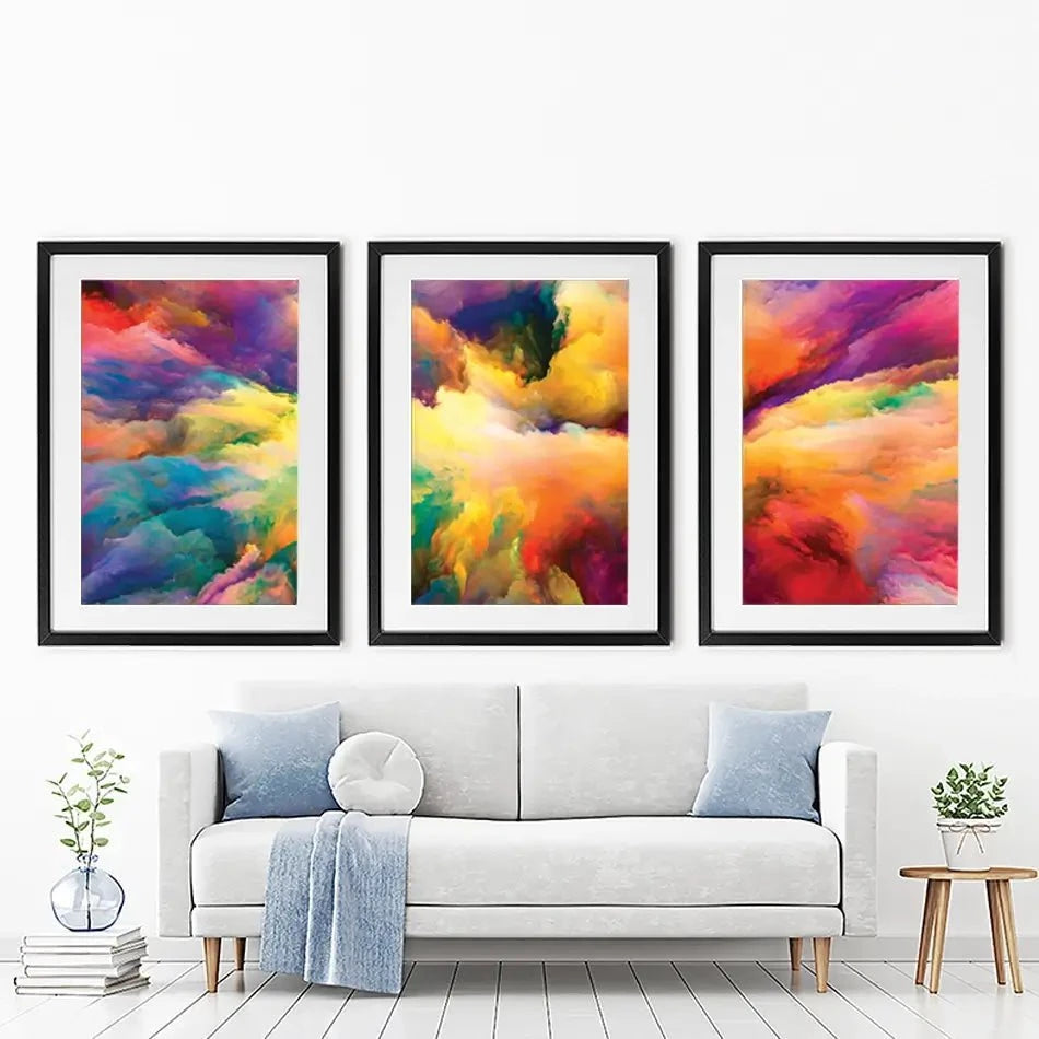 Abstract Colour Explosion Framed Art Print Trio Abstract Colour Explosion Framed Art Print Trio wall art product agsandrew / Shutterstock
