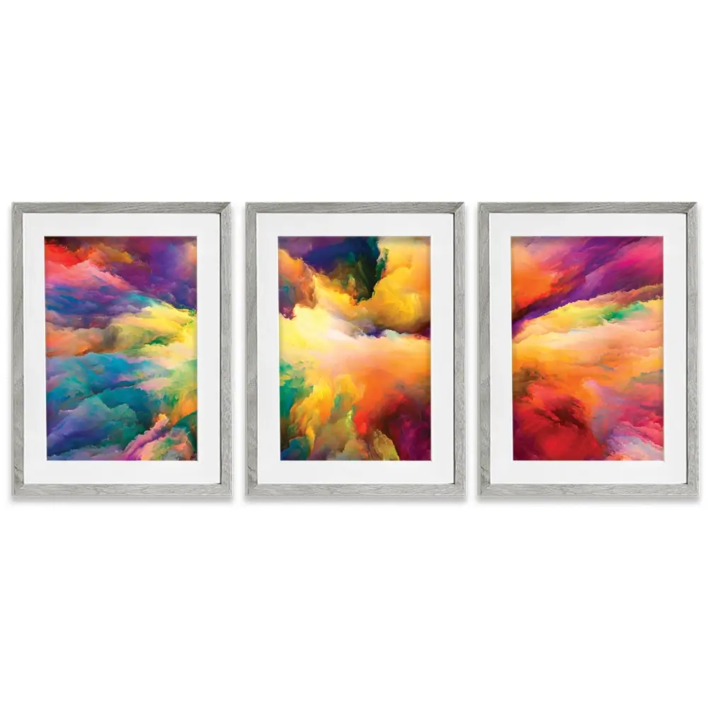 Abstract Colour Explosion Framed Art Print Trio Abstract Colour Explosion Framed Art Print Trio wall art product agsandrew / Shutterstock