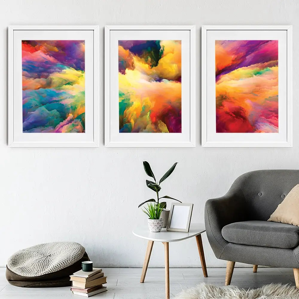 Abstract Colour Explosion Framed Art Print Trio Abstract Colour Explosion Framed Art Print Trio wall art product agsandrew / Shutterstock