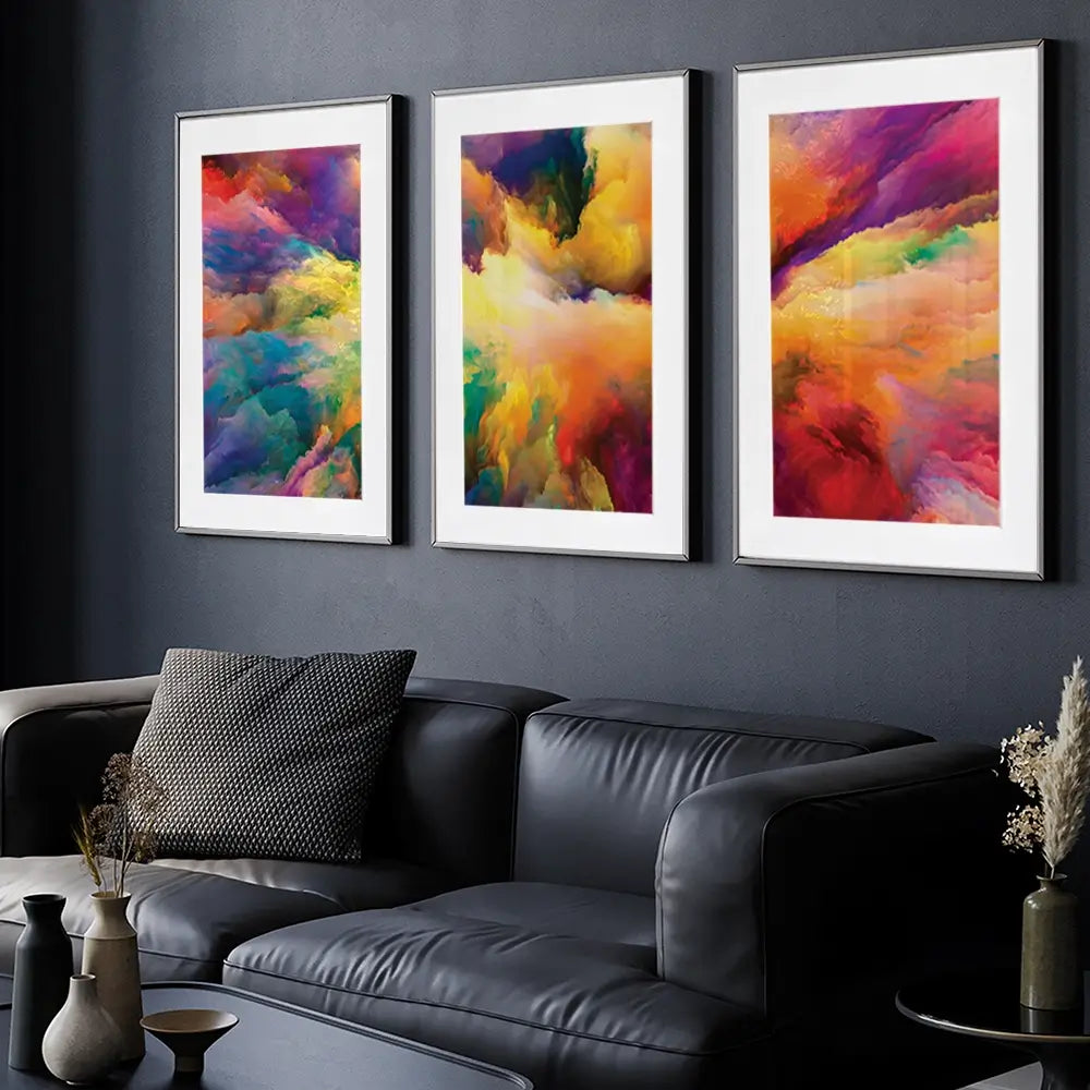 Abstract Colour Explosion Framed Art Print Trio Abstract Colour Explosion Framed Art Print Trio wall art product agsandrew / Shutterstock