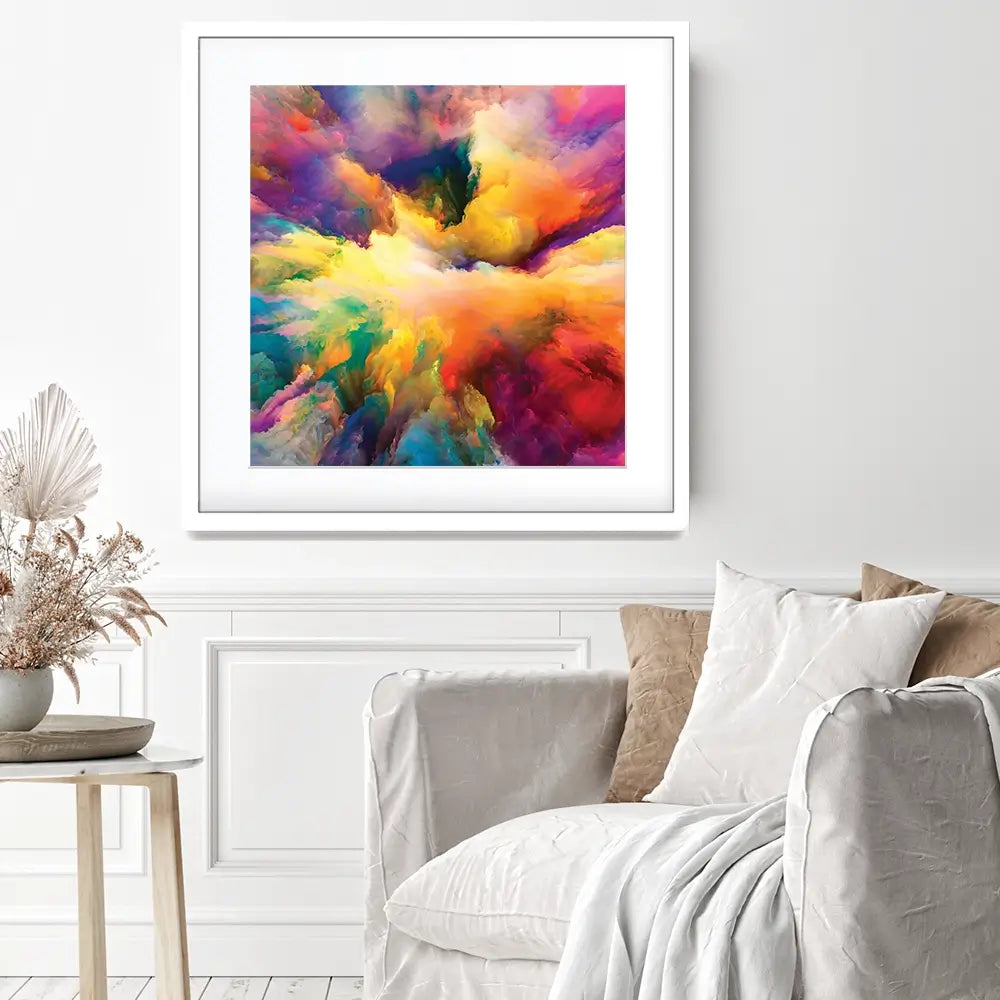 Abstract Colour Explosion Square Framed Art Print Abstract Colour Explosion Square Framed Art Print | Art wall art product agsandrew / Shutterstock