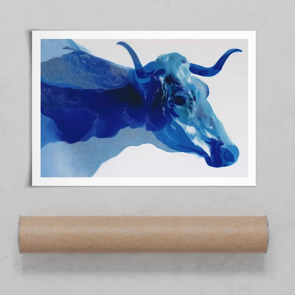 Abstract Cow Head And Horns Art Print Abstract Cow Head And Horns Art Print wall art product Chromatic Storm Studio