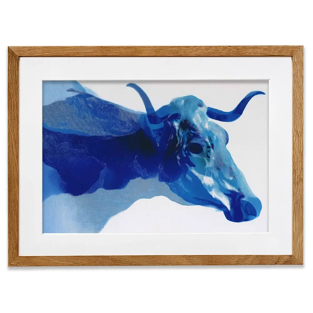Abstract Cow Head And Horns Framed Art Print Abstract Cow Head And Horns Framed Art Print wall art product Chromatic Storm Studio