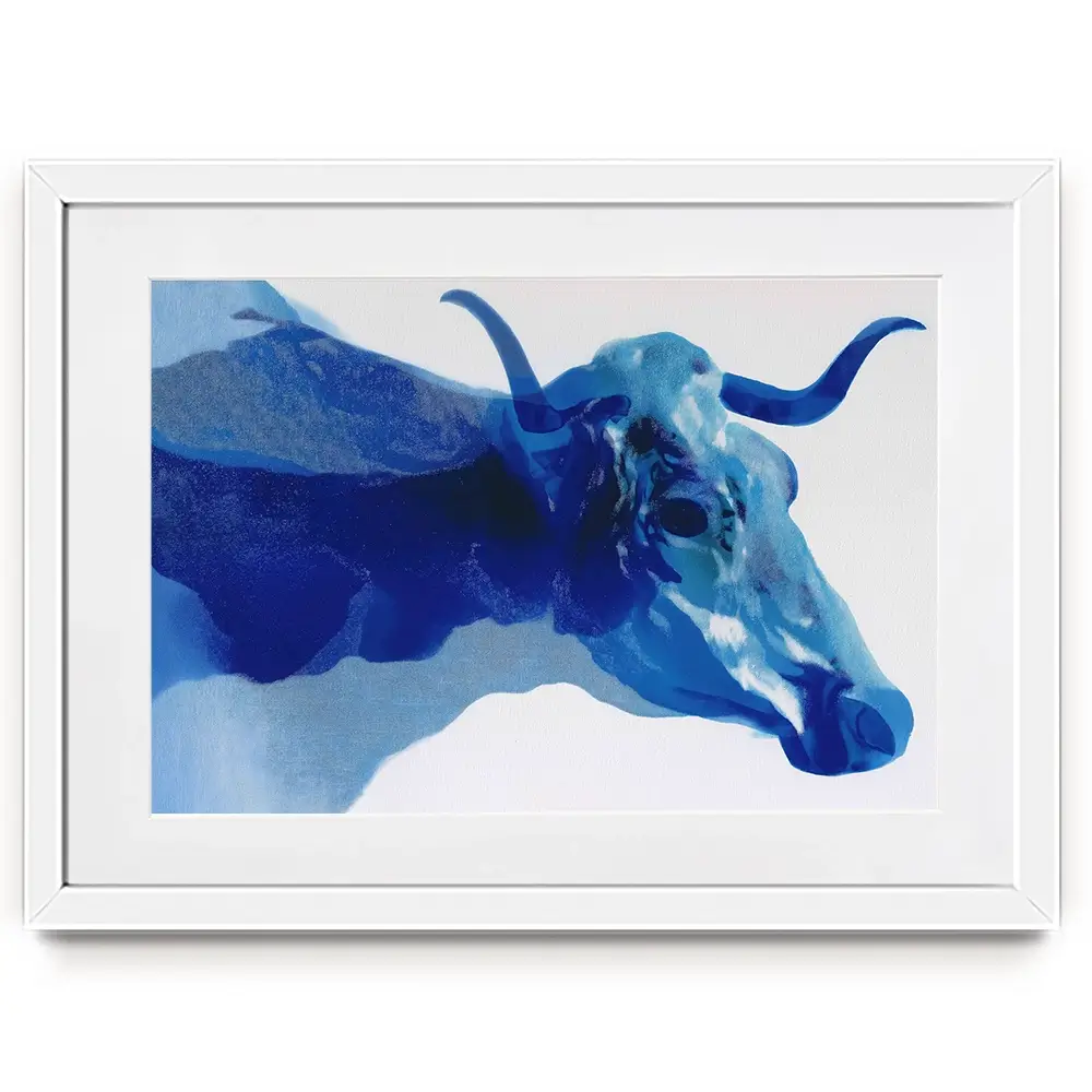 Abstract Cow Head And Horns Framed Art Print Abstract Cow Head And Horns Framed Art Print wall art product Chromatic Storm Studio