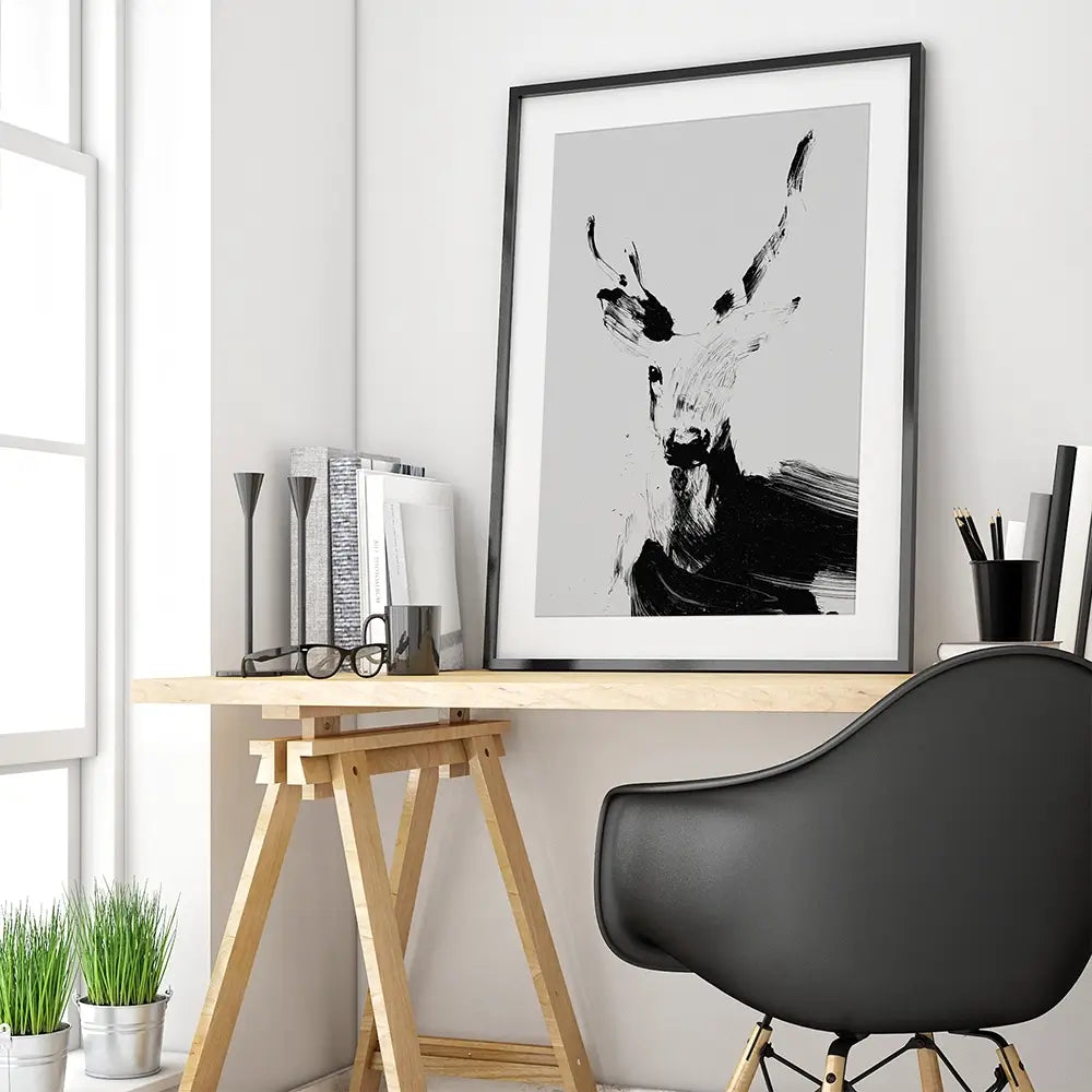 Abstract Deer Framed Art Print Abstract Deer Framed Art Print wall art product Treechild