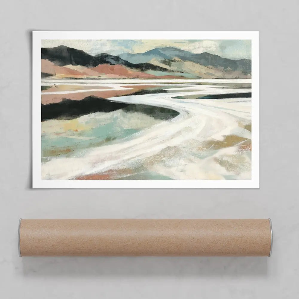 Abstract Desert Salt Flats Art Print Abstract Desert Salt Flats Art Print wall art product Chromatic Storm Studio