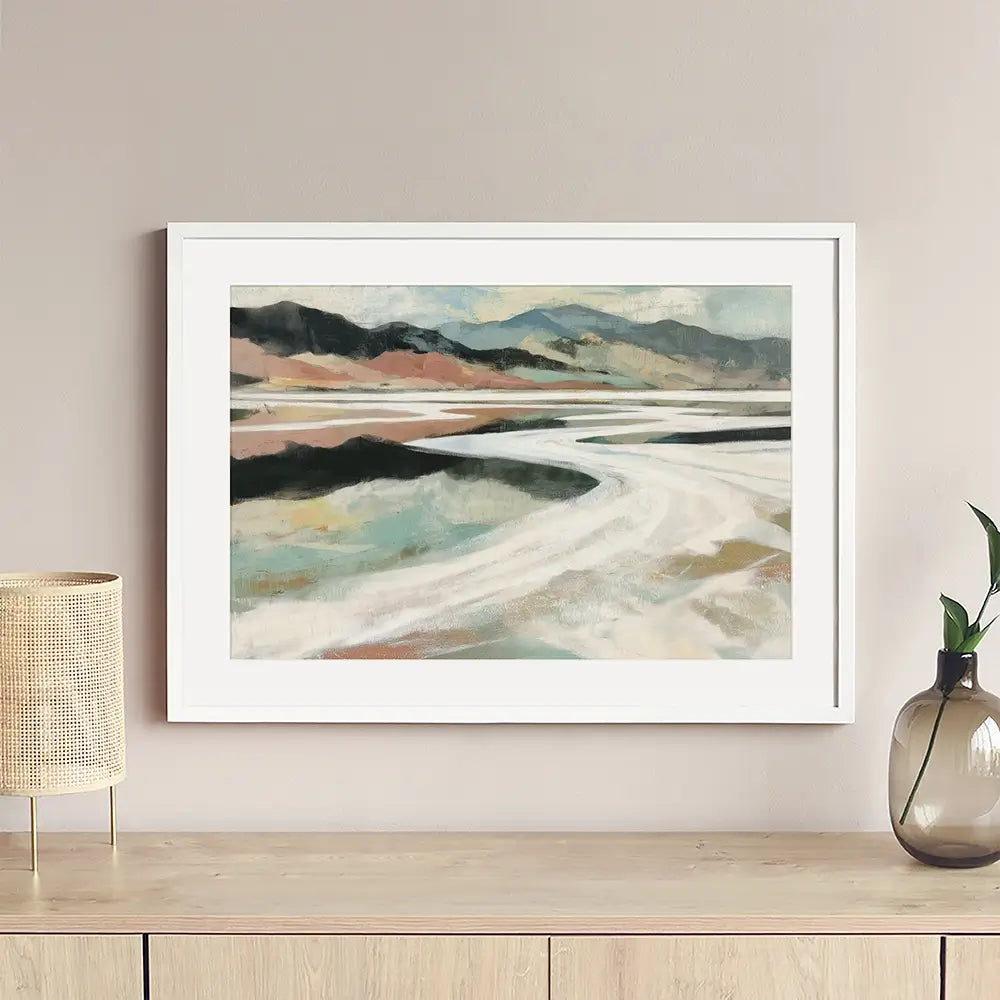 Abstract Desert Salt Flats Framed Art Print Abstract Desert Salt Flats Framed Art Print wall art product Chromatic Storm Studio