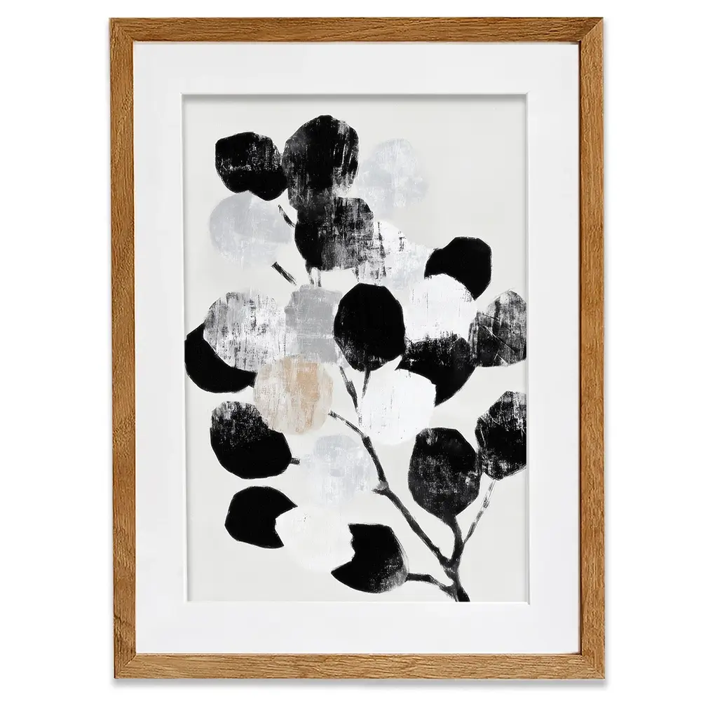 Abstract Eucalyptus Leaf Circles Framed Art Print Abstract Eucalyptus Leaf Circles Framed Art Print wall art product Chromatic Storm Studio
