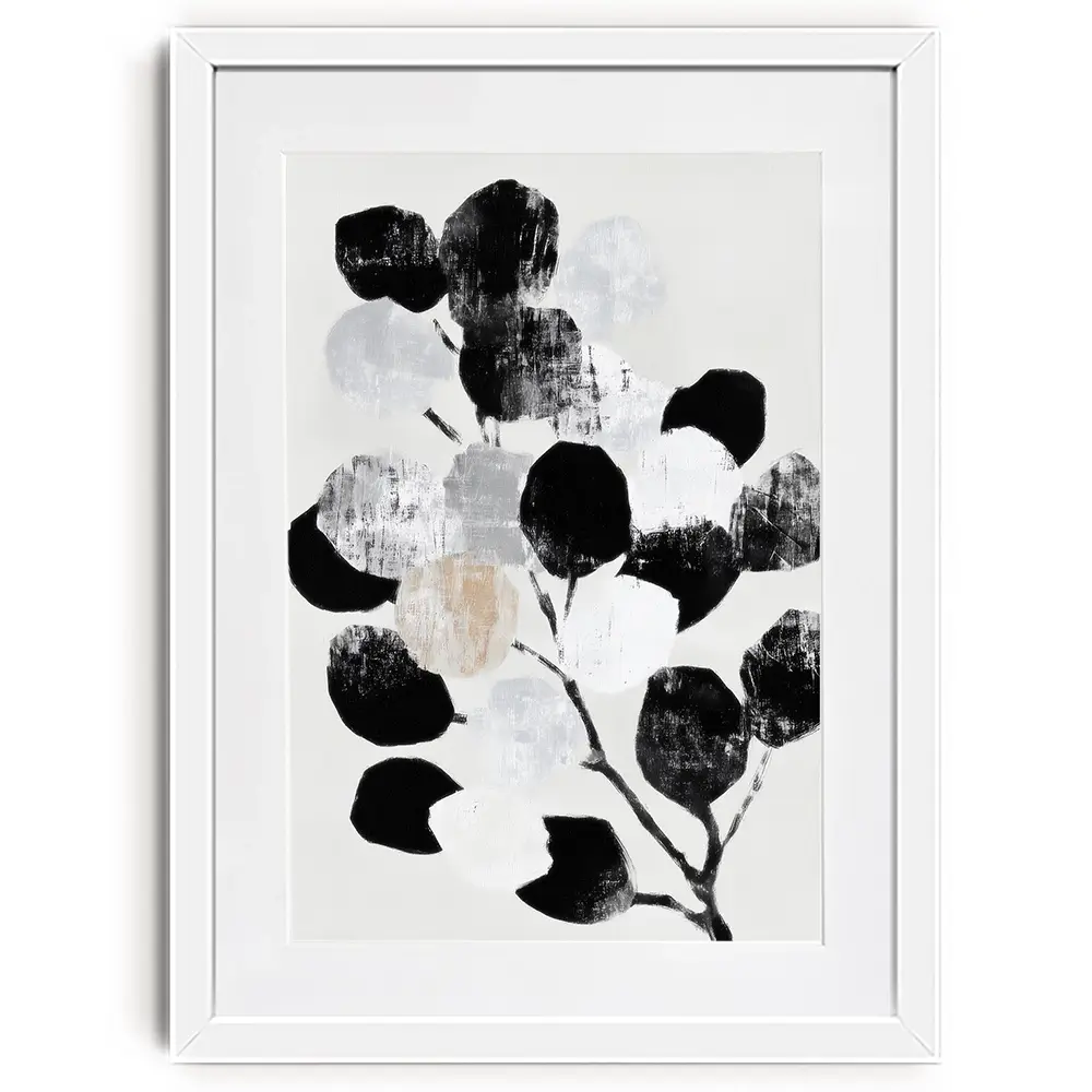 Abstract Eucalyptus Leaf Circles Framed Art Print Abstract Eucalyptus Leaf Circles Framed Art Print wall art product Chromatic Storm Studio