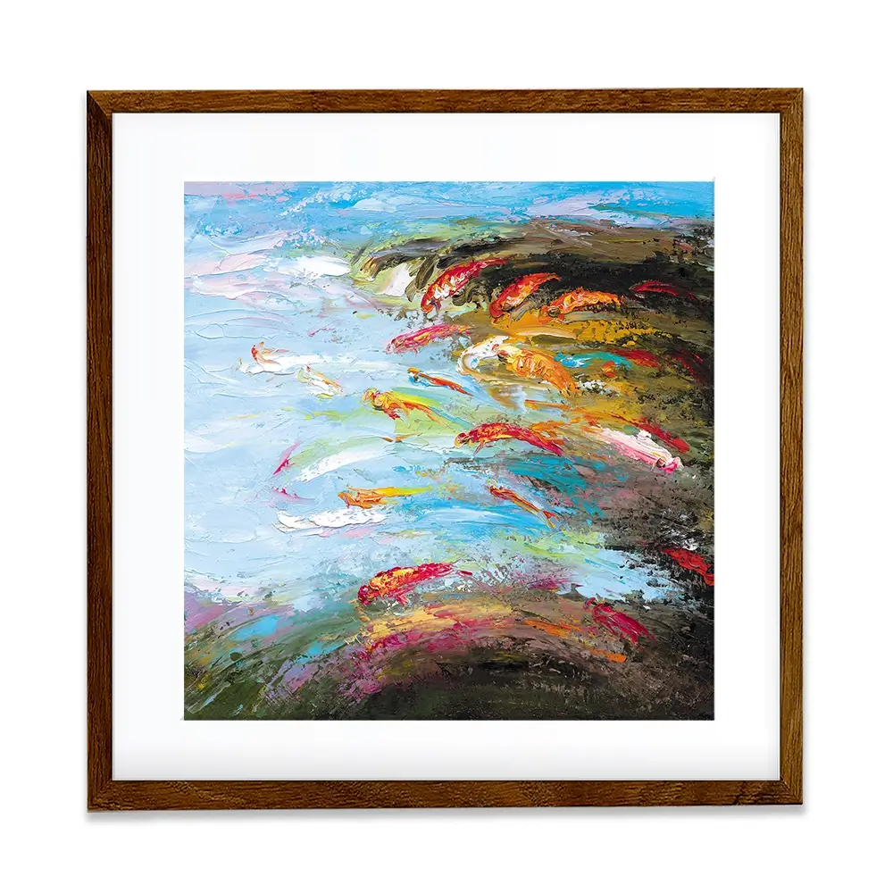Abstract Fish Square Framed Art Print Abstract Fish Square Framed Art Print wall art product Artone Graphica / Shutterstock