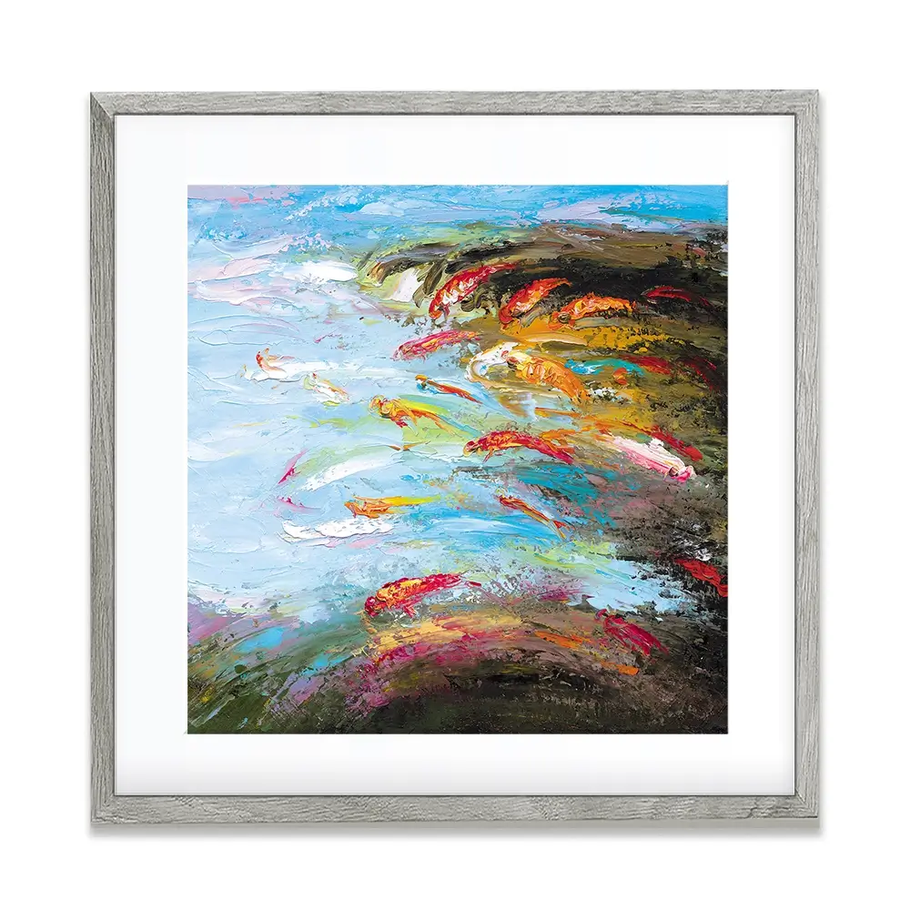 Abstract Fish Square Framed Art Print Abstract Fish Square Framed Art Print wall art product Artone Graphica / Shutterstock