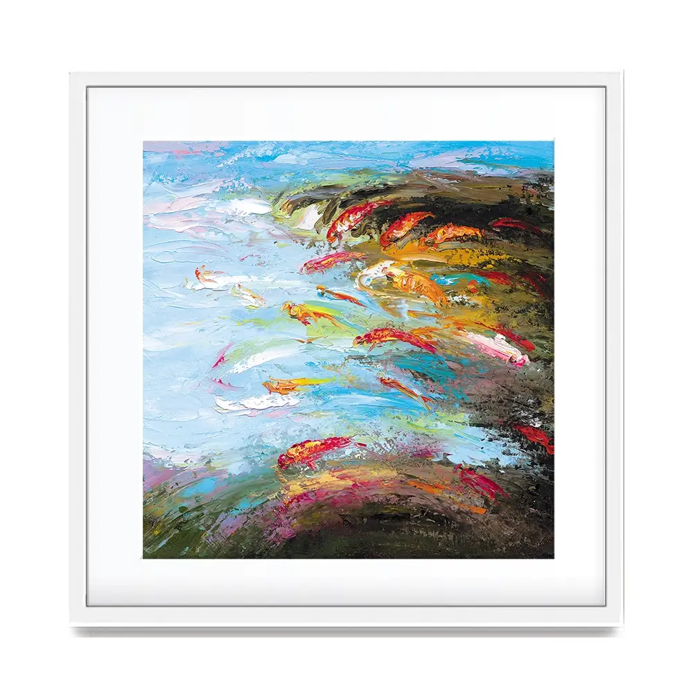 Abstract Fish Square Framed Art Print Abstract Fish Square Framed Art Print wall art product Artone Graphica / Shutterstock