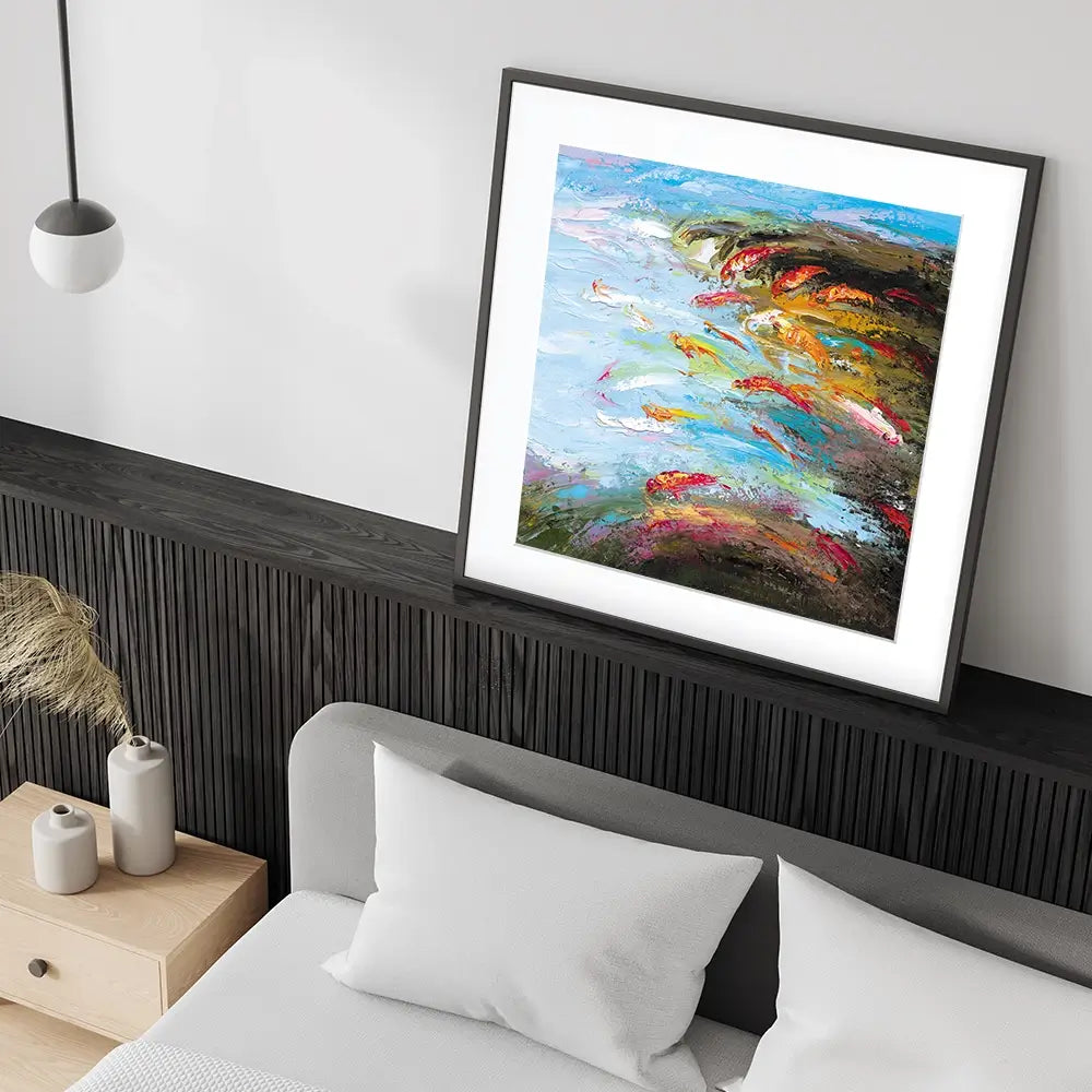 Abstract Fish Square Framed Art Print Abstract Fish Square Framed Art Print wall art product Artone Graphica / Shutterstock