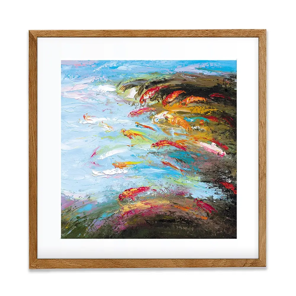 Abstract Fish Square Framed Art Print Abstract Fish Square Framed Art Print wall art product Artone Graphica / Shutterstock