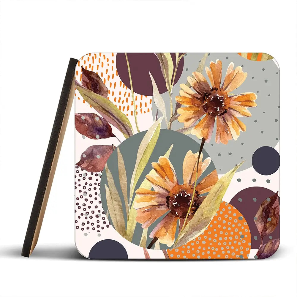 Abstract Floral Coaster Set Abstract Floral Coaster Set wall art product Tanya Syrytsyna / Shutterstock