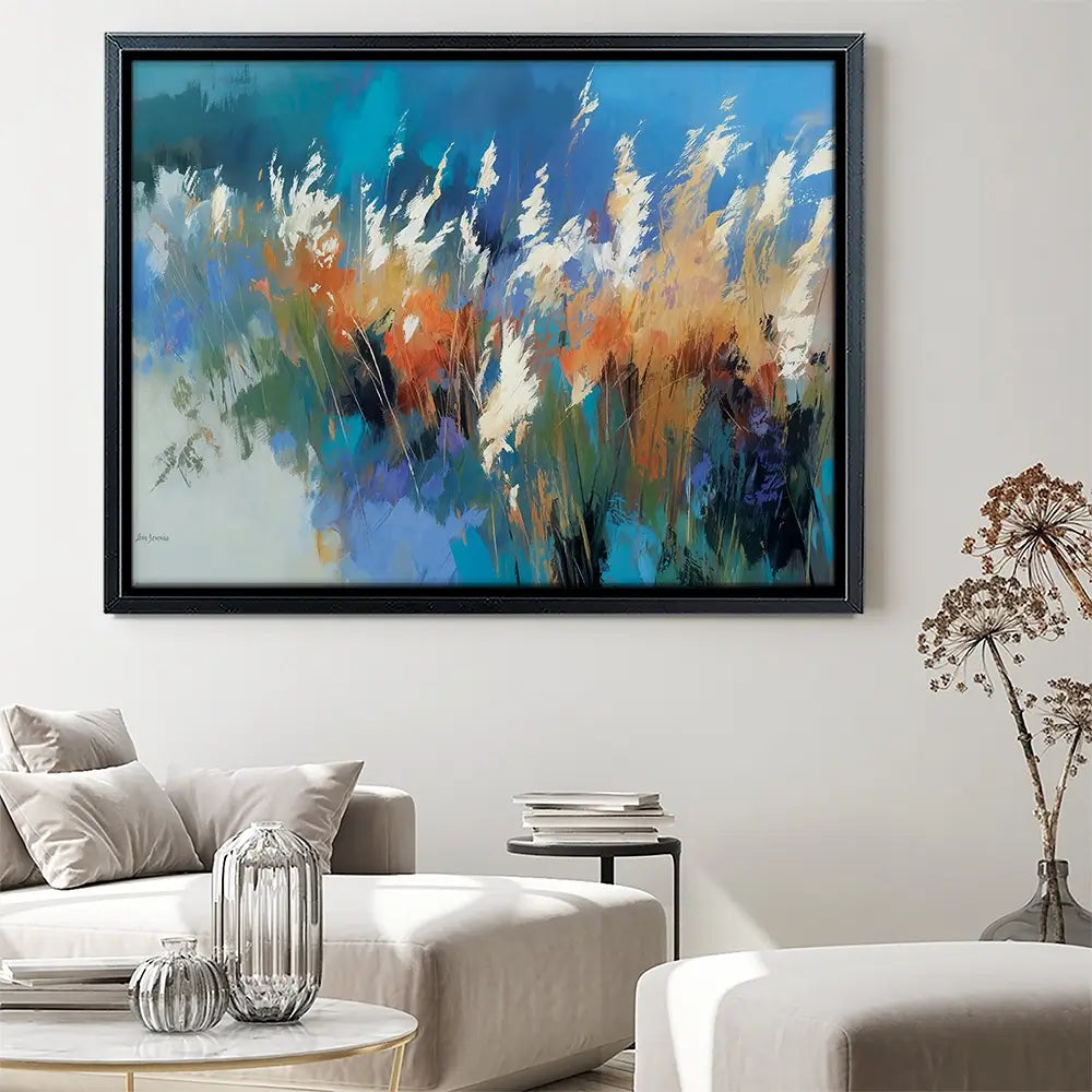 Abstract Floral Meadow With Tall Grasses Canvas Print Abstract Floral Meadow With Tall Grasses Canvas Print wall art product Leon Devenice