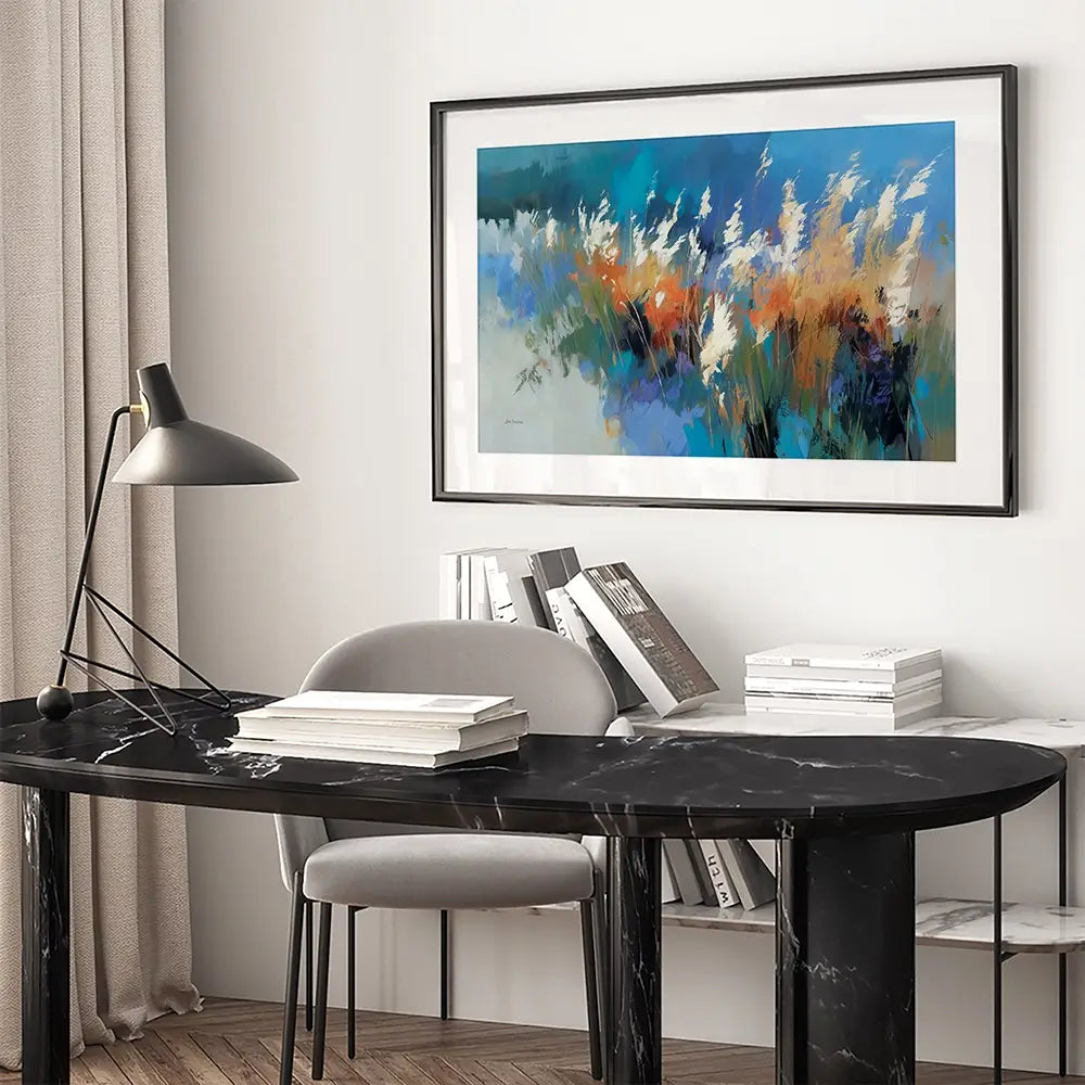 Abstract Floral Meadow With Tall Grasses Framed Art Print Abstract Floral Meadow With Tall Grasses Framed Art Print wall art product Leon Devenice