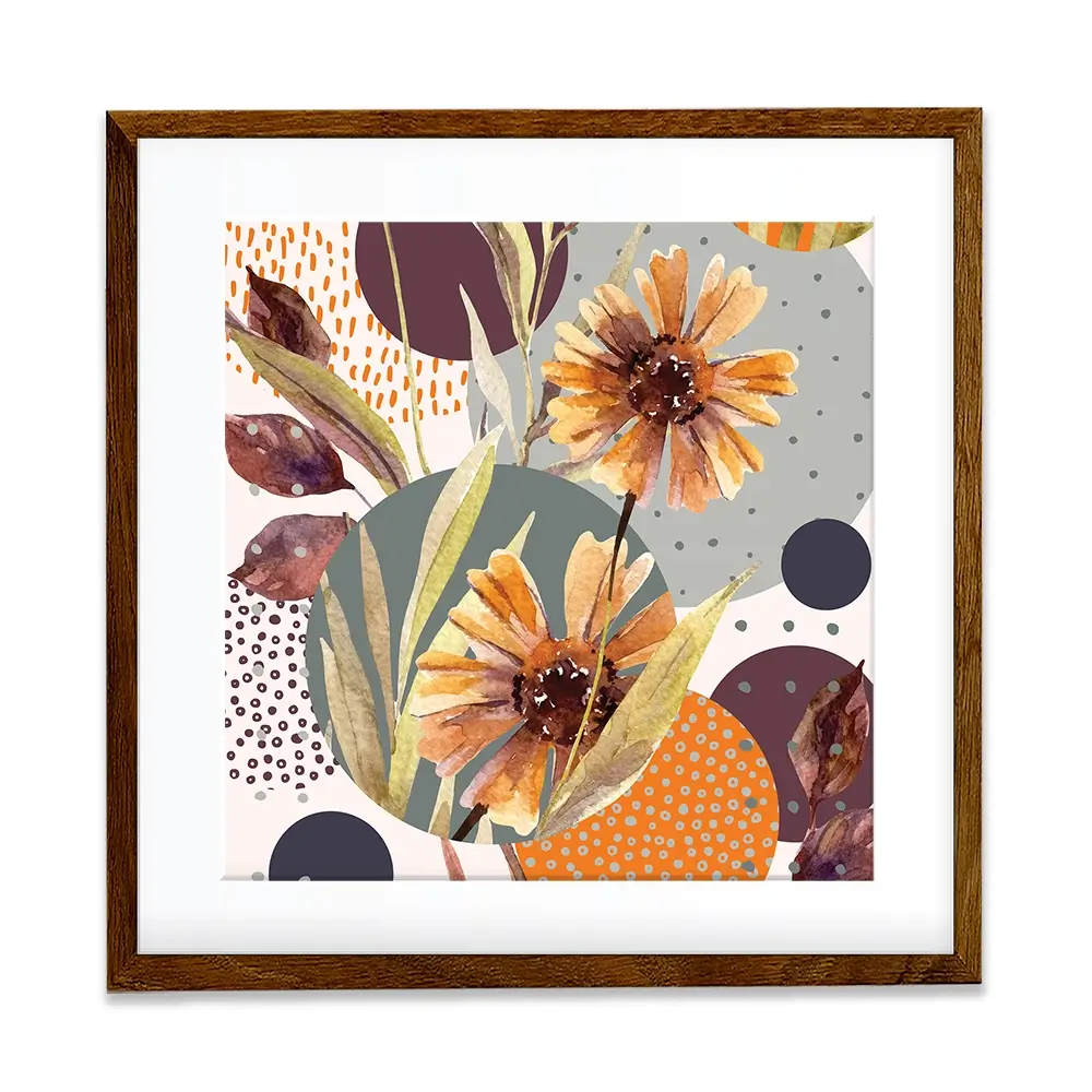 Abstract Floral Square Framed Art Print Abstract Floral Square Framed Art Print wall art product Tanya Syrytsyna / Shutterstock