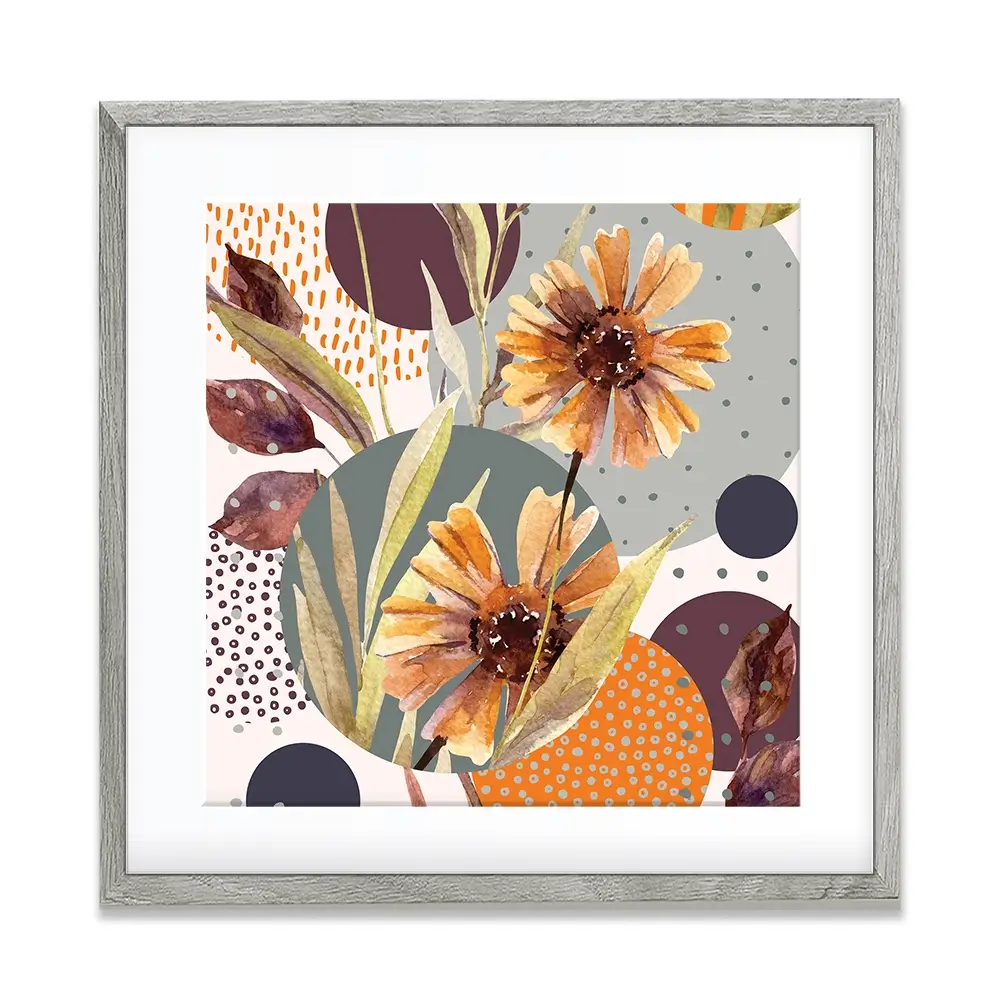 Abstract Floral Square Framed Art Print Abstract Floral Square Framed Art Print wall art product Tanya Syrytsyna / Shutterstock