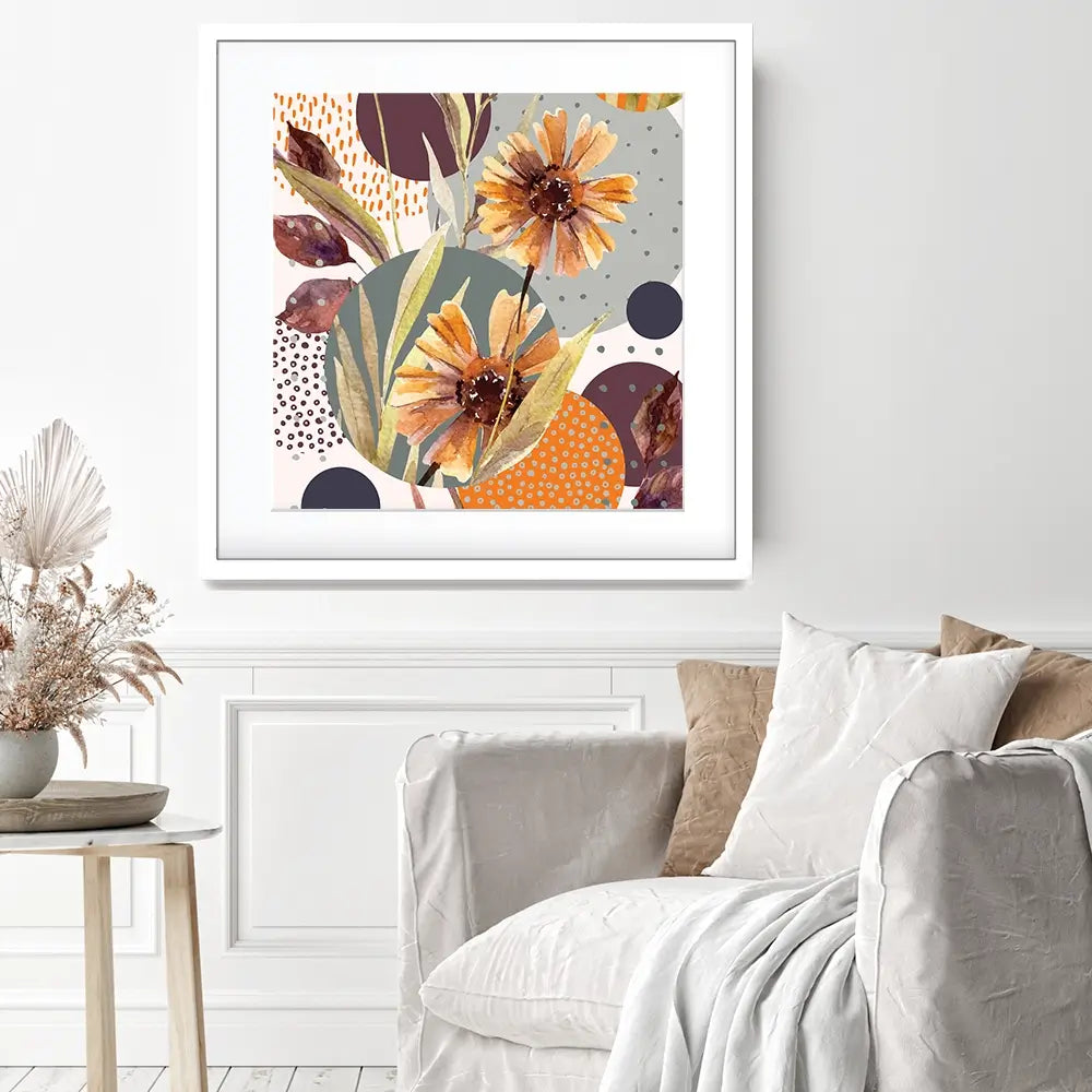 Abstract Floral Square Framed Art Print Abstract Floral Square Framed Art Print wall art product Tanya Syrytsyna / Shutterstock
