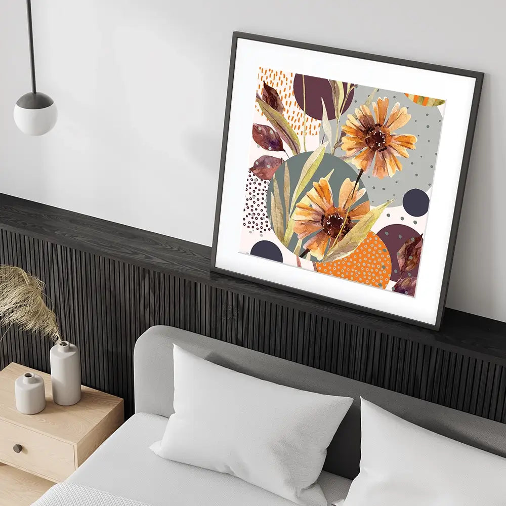 Abstract Floral Square Framed Art Print Abstract Floral Square Framed Art Print wall art product Tanya Syrytsyna / Shutterstock