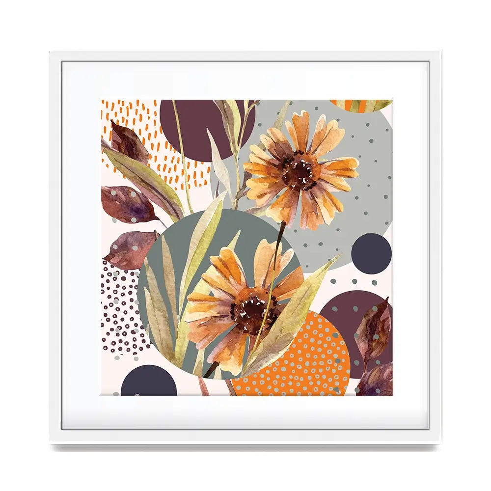 Abstract Floral Square Framed Art Print Abstract Floral Square Framed Art Print wall art product Tanya Syrytsyna / Shutterstock