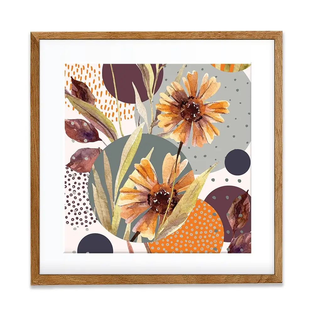 Abstract Floral Square Framed Art Print Abstract Floral Square Framed Art Print wall art product Tanya Syrytsyna / Shutterstock