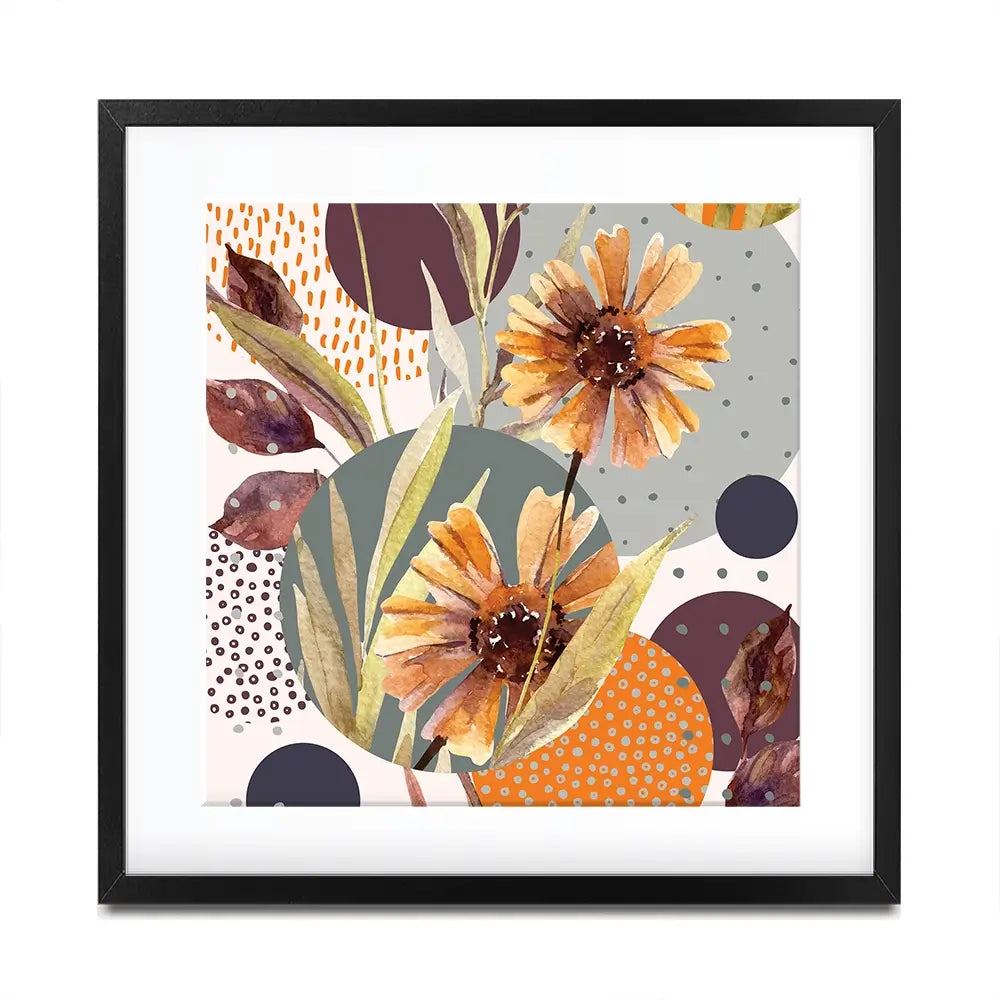 Abstract Floral Square Framed Art Print Abstract Floral Square Framed Art Print wall art product Tanya Syrytsyna / Shutterstock