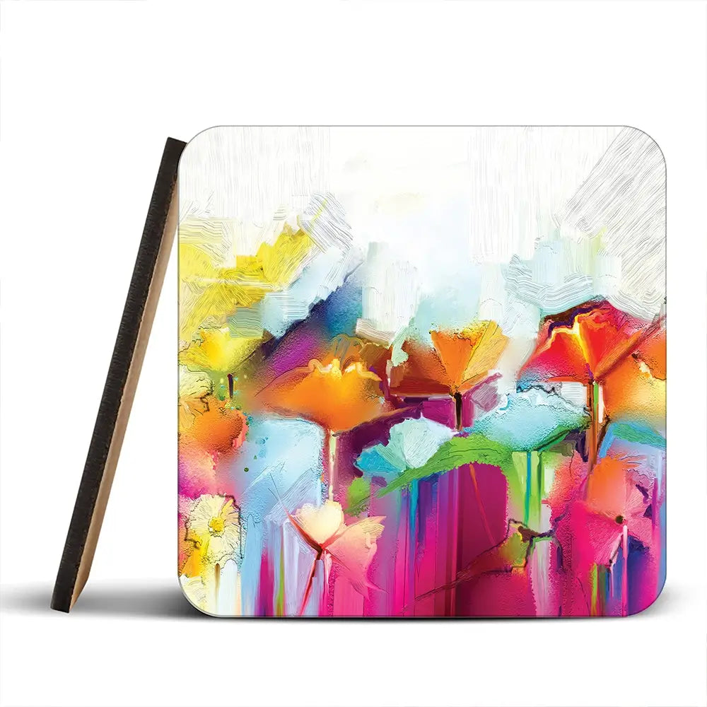 Abstract Flowers Coaster Set Abstract Flowers Coaster Set wall art product pluie_r / Shutterstock