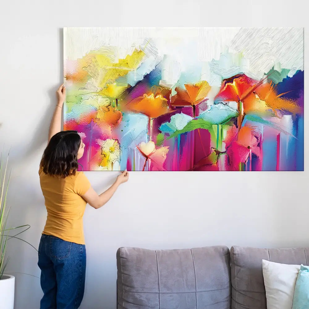 Abstract Flowers Oversized Canvas Print Abstract Flowers Oversized Canvas Print wall art product Art Print Shop
