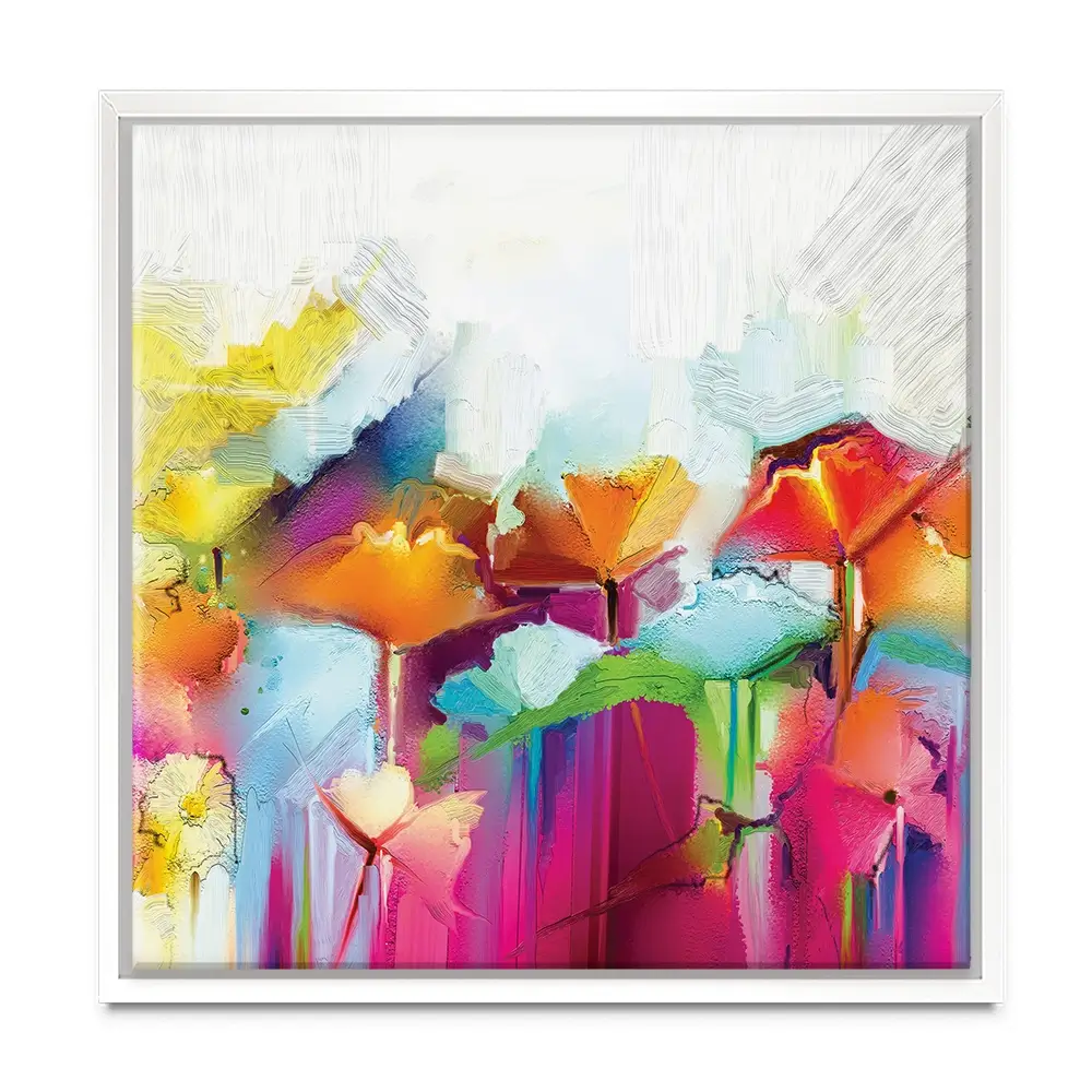 Abstract Flowers Square Canvas Print Abstract Flowers Square Canvas Print wall art product pluie_r / Shutterstock