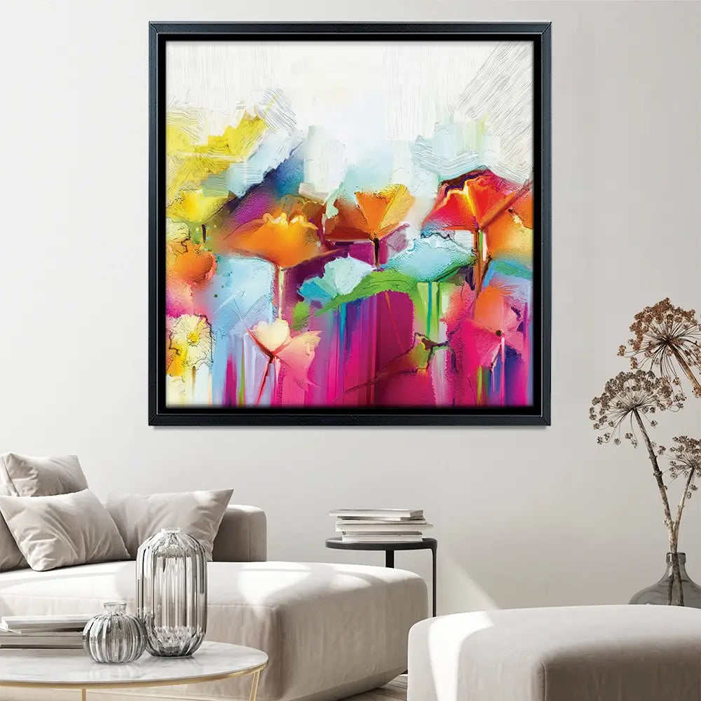 Abstract Flowers Square Canvas Print Abstract Flowers Square Canvas Print wall art product pluie_r / Shutterstock
