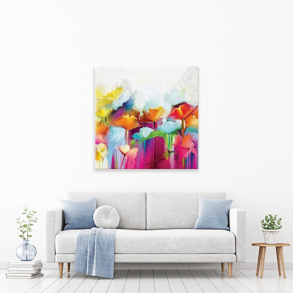 Abstract Flowers Square Canvas Print wall art product pluie_r / Shutterstock