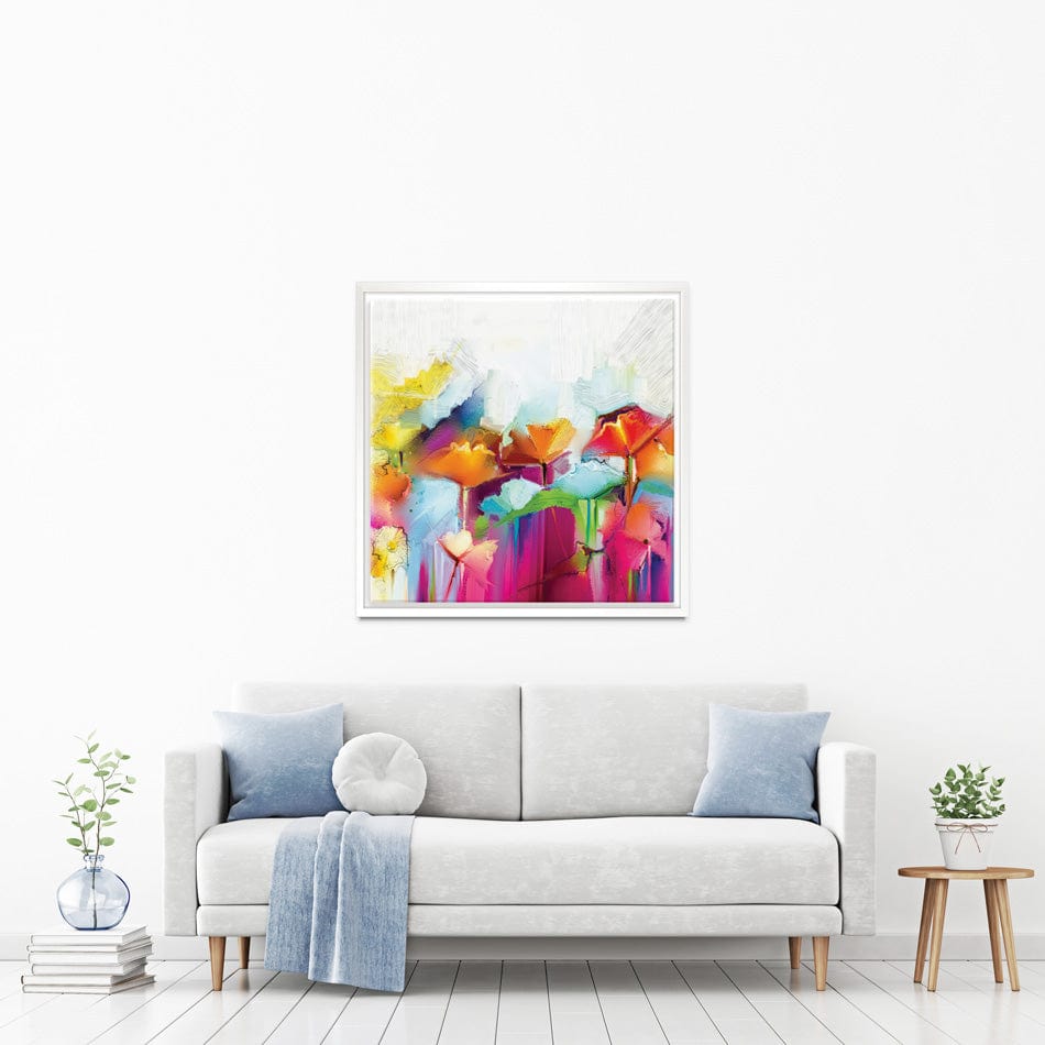 Abstract Flowers Square Canvas Print wall art product pluie_r / Shutterstock