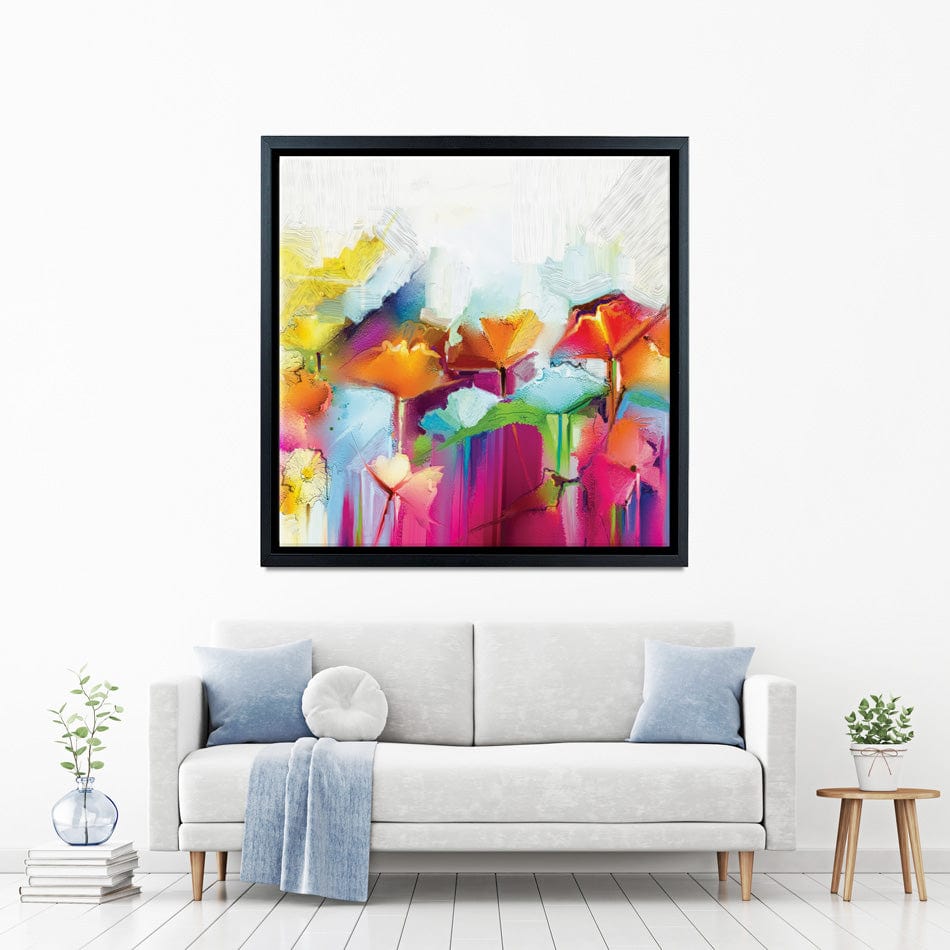 Abstract Flowers Square Canvas Print wall art product pluie_r / Shutterstock