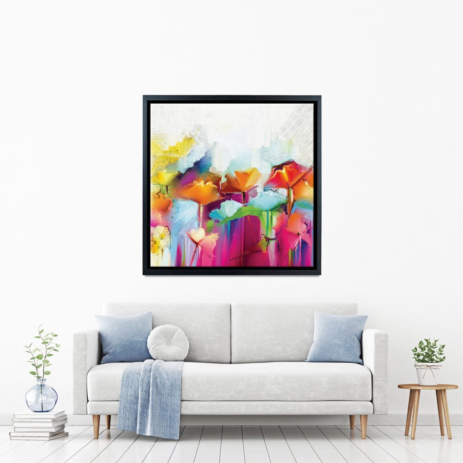 Abstract Flowers Square Canvas Print wall art product pluie_r / Shutterstock