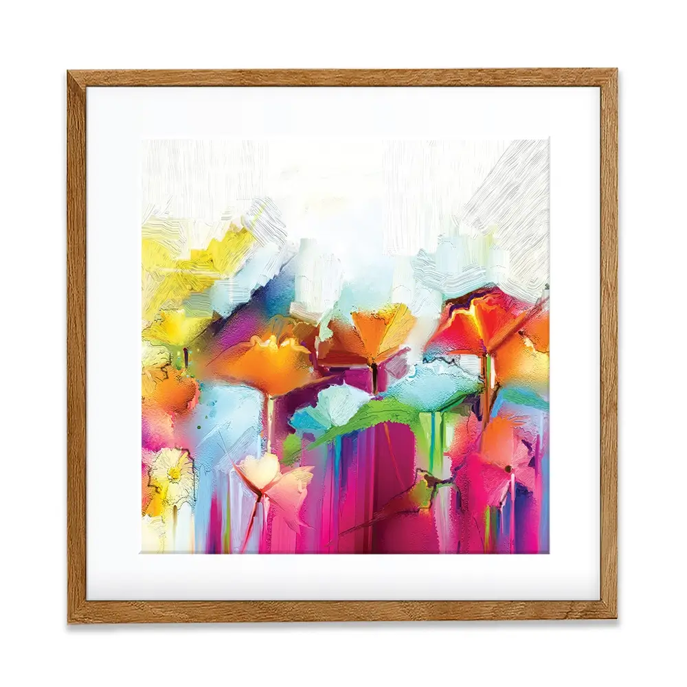 Abstract Flowers Square Framed Art Print Abstract Flowers Square Framed Art Print wall art product pluie_r / Shutterstock