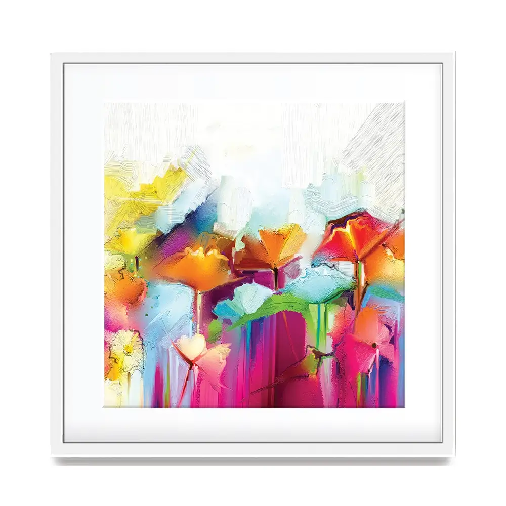Abstract Flowers Square Framed Art Print Abstract Flowers Square Framed Art Print wall art product pluie_r / Shutterstock