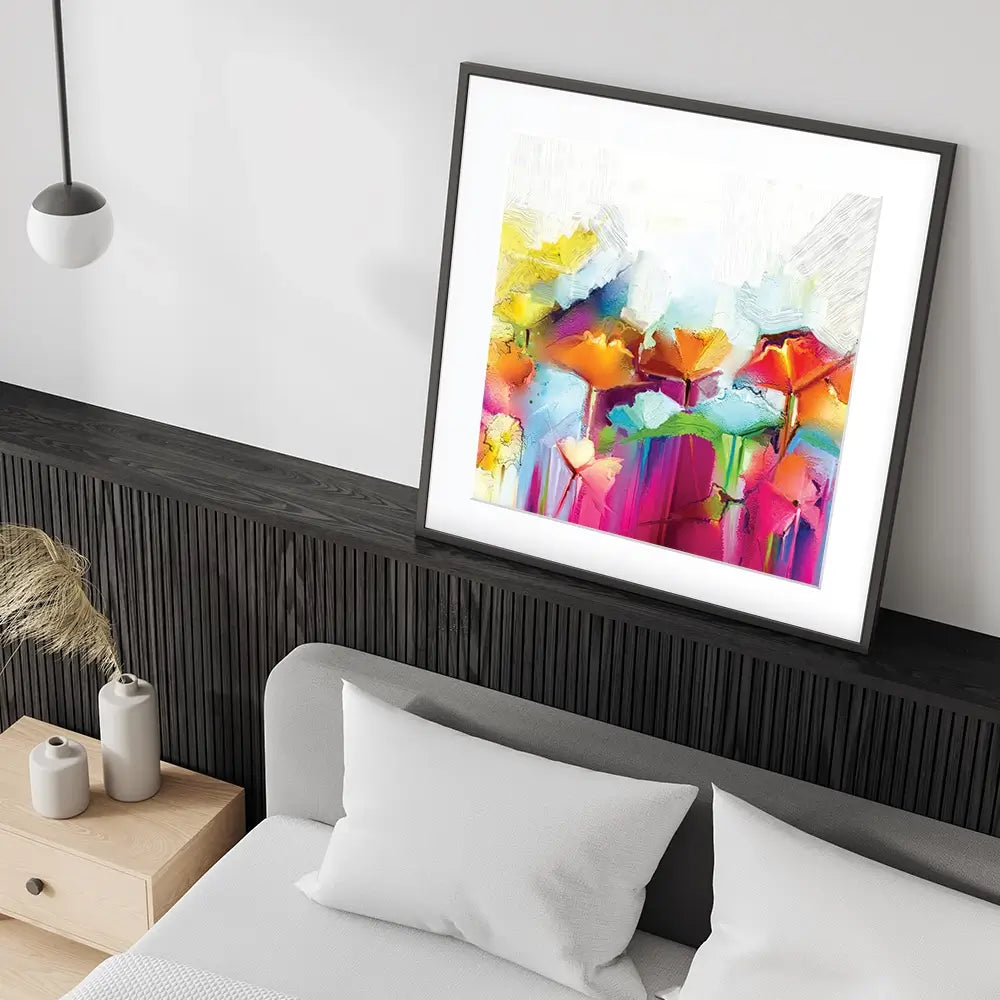 Abstract Flowers Square Framed Art Print Abstract Flowers Square Framed Art Print wall art product pluie_r / Shutterstock
