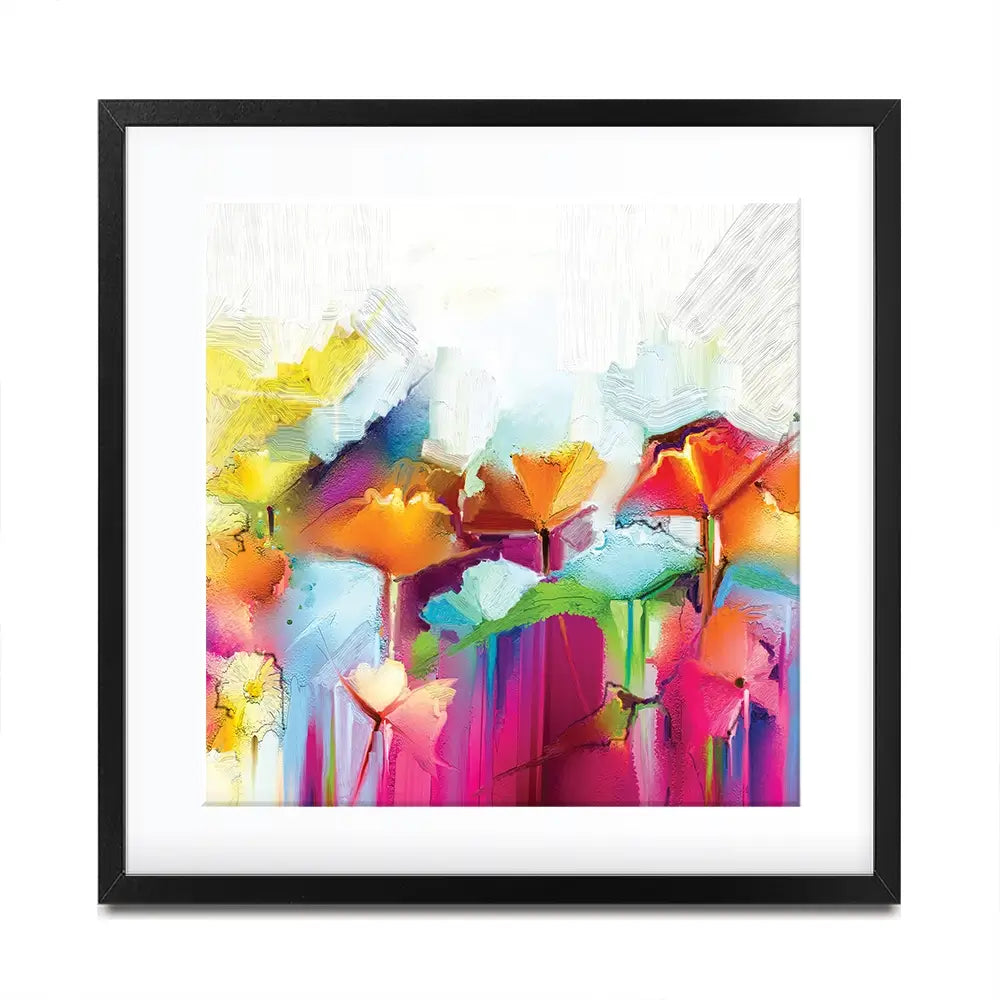 Abstract Flowers Square Framed Art Print Abstract Flowers Square Framed Art Print wall art product pluie_r / Shutterstock