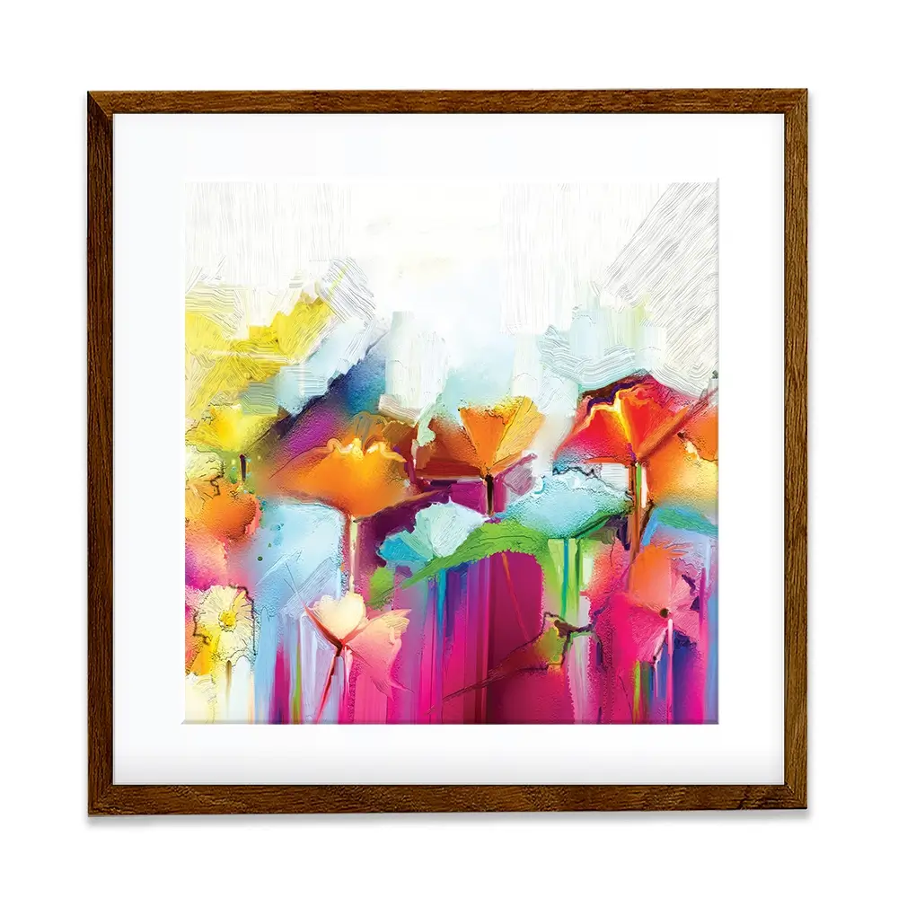 Abstract Flowers Square Framed Art Print Abstract Flowers Square Framed Art Print wall art product pluie_r / Shutterstock
