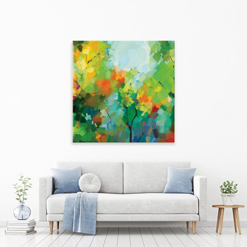 Abstract Forest Square Canvas Print wall art product pluie_r / Shutterstock