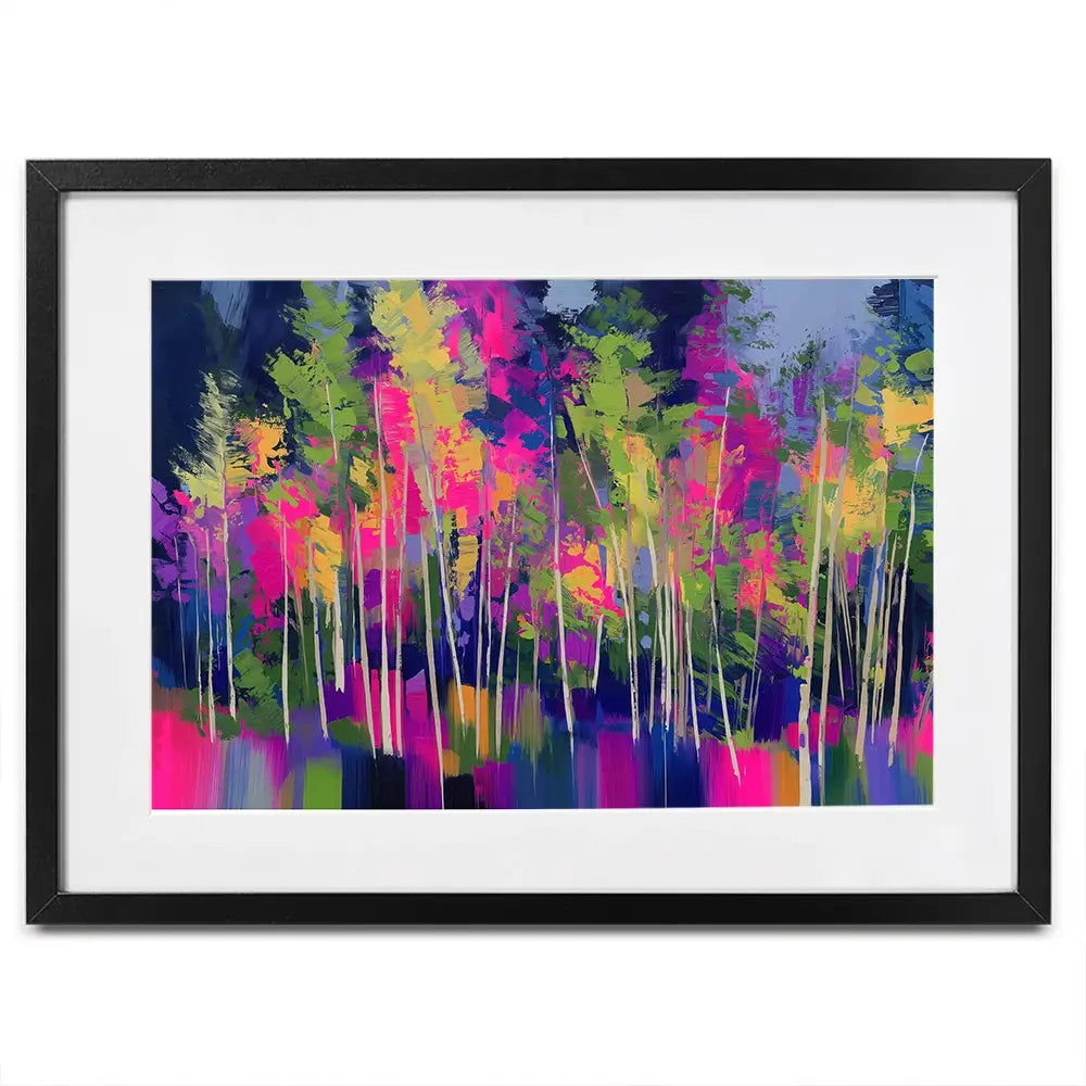 Abstract Funky Forest Framed Art Print Abstract Funky Forest Framed Art Print wall art product Chromatic Storm Studio