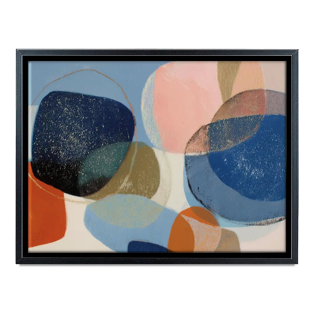 Abstract Geometric In Navy And Coral Canvas Print Abstract Geometric In Navy And Coral Canvas Print wall art product Chromatic Storm Studio