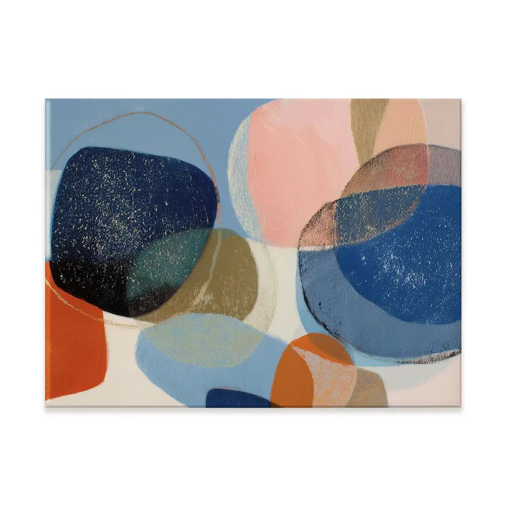 Abstract Geometric In Navy And Coral Canvas Print Abstract Geometric In Navy And Coral Canvas Print wall art product Chromatic Storm Studio