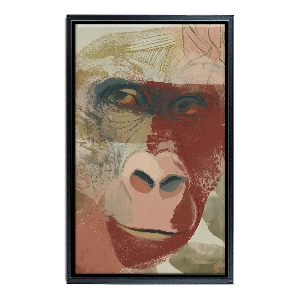 Abstract Gorilla Portrait In Warm Tones Canvas Print Abstract Gorilla Portrait In Warm Tones Canvas Print wall art product Chromatic Storm Studio