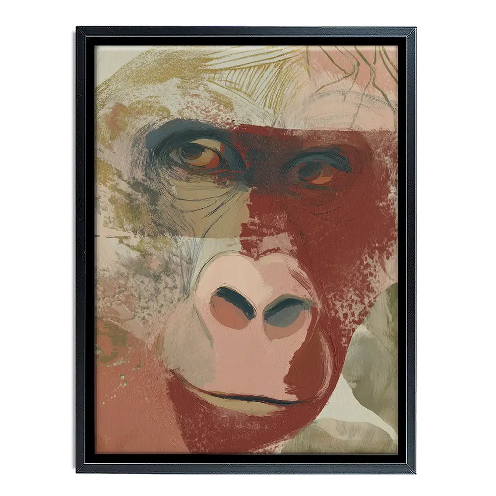 Abstract Gorilla Portrait In Warm Tones Canvas Print Abstract Gorilla Portrait In Warm Tones Canvas Print wall art product Chromatic Storm Studio